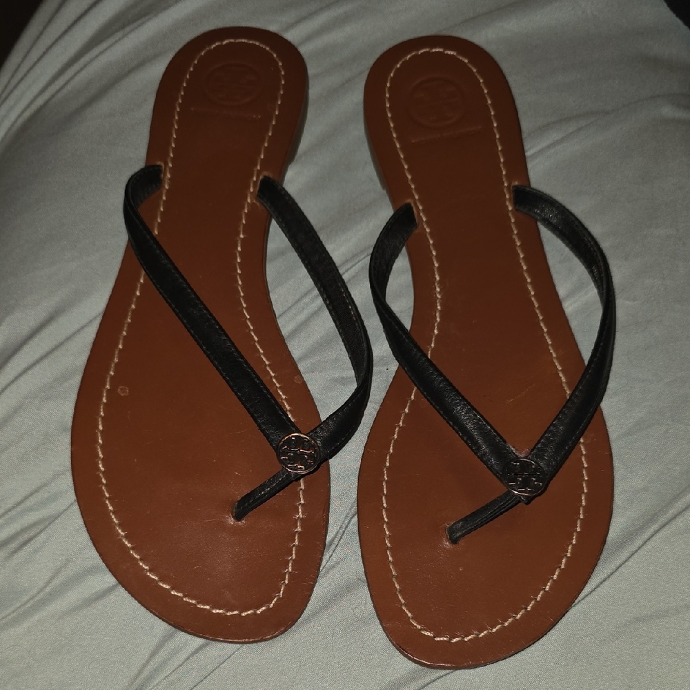 Tory Burch Black and Brown Sandals